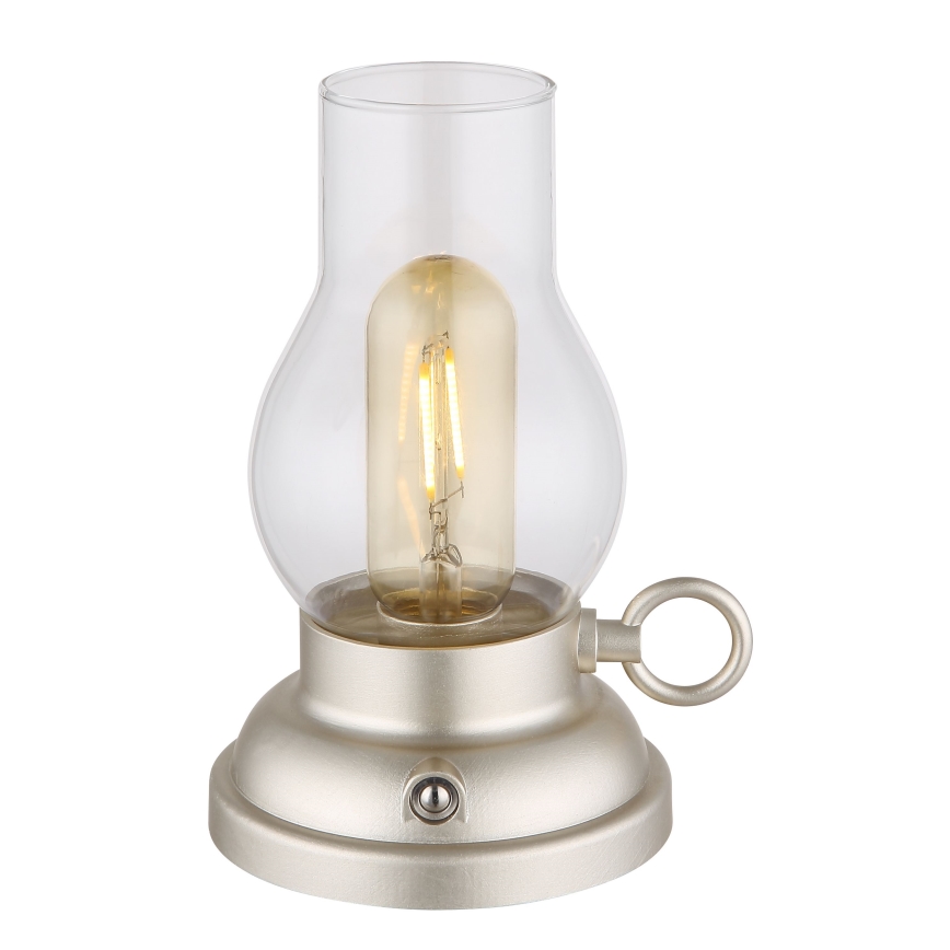 Globo - Candeeiro de mesa tátil LED flexível com regulação LED/1W/3,7V 1200 mAh cromado mate