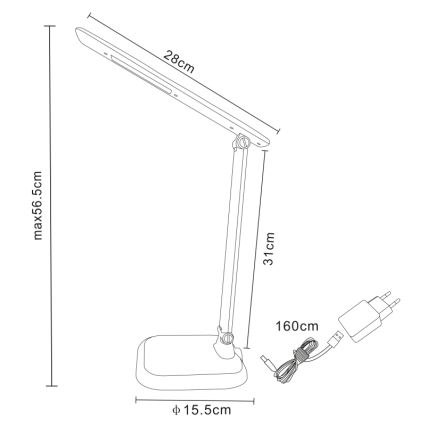 Globo - Candeeiro de secretária LED com regulação LED/7W/230V
