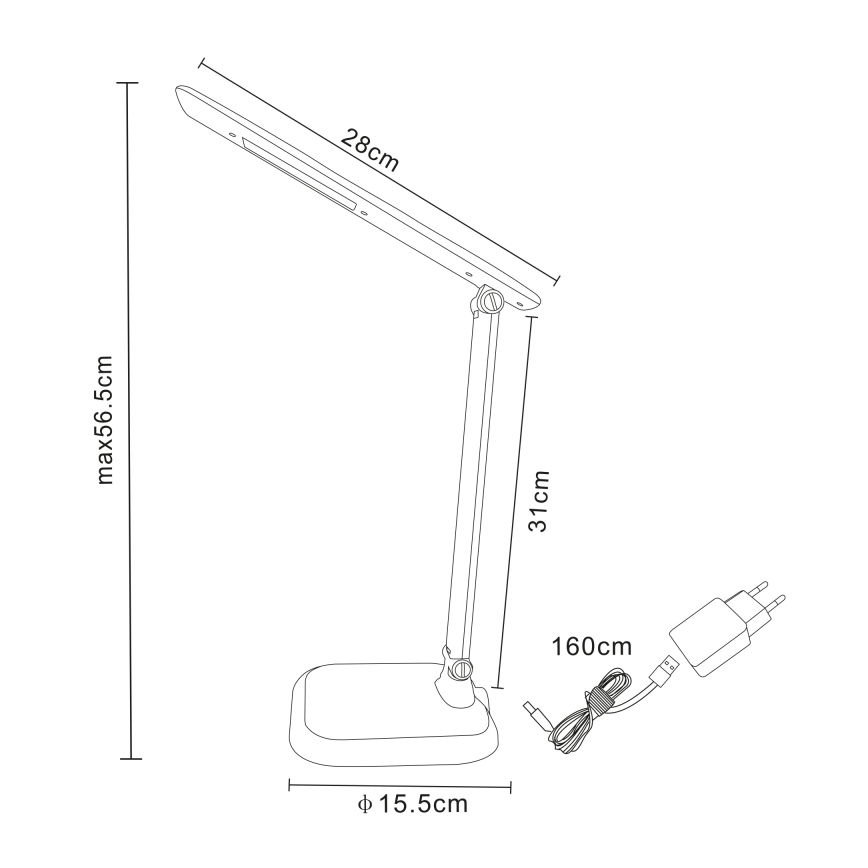 Globo - Candeeiro de secretária LED com regulação LED/7W/230V