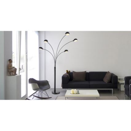 Globo - Candeeiro de chão 5xE14/40W/230V preto