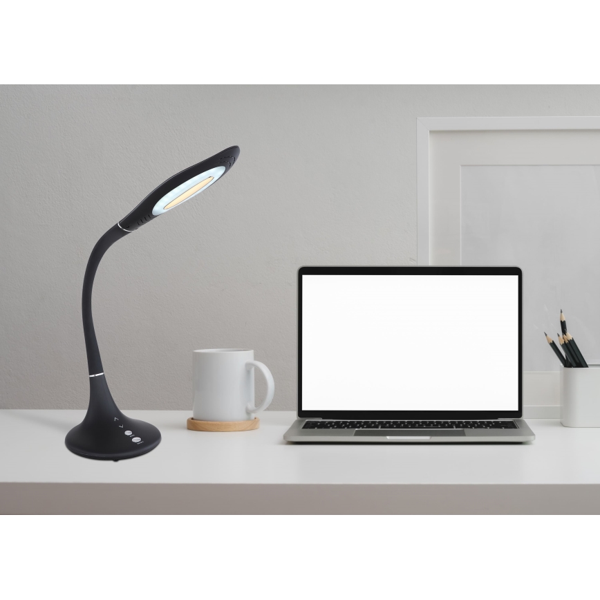 Globo - Candeeiro de mesa tátil LED flexível com regulação LED/9W/230V 3000/4500/6500K preto