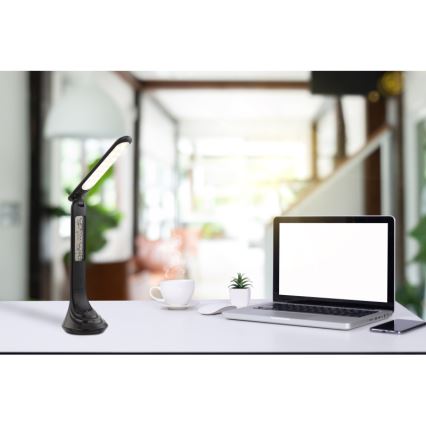 Globo - Candeeiro de mesa LED com regulação e ecrã LED/4W/230V 2200 mAh preto