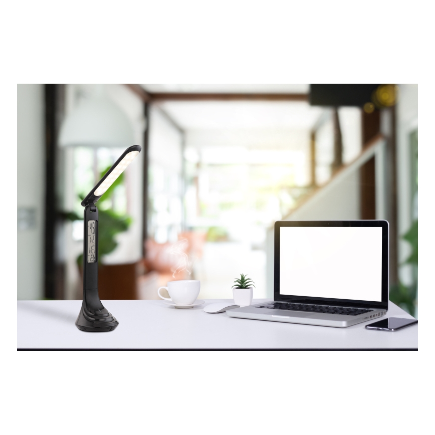 Globo - Candeeiro de mesa LED com regulação e ecrã LED/4W/230V 2200 mAh preto