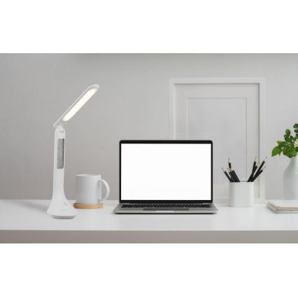 Globo - Candeeiro de mesa LED com regulação e ecrã LED/4W/230V 2200 mAh branco
