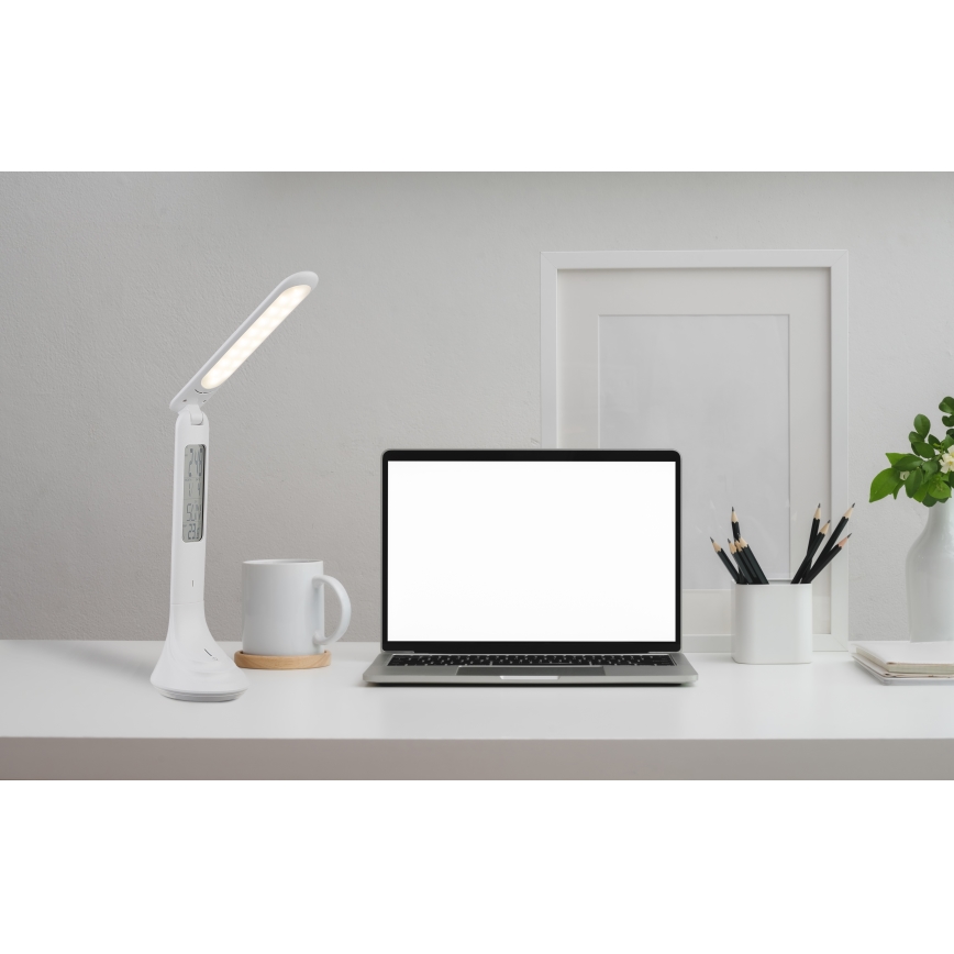 Globo - Candeeiro de mesa LED com regulação e ecrã LED/4W/230V 2200 mAh branco