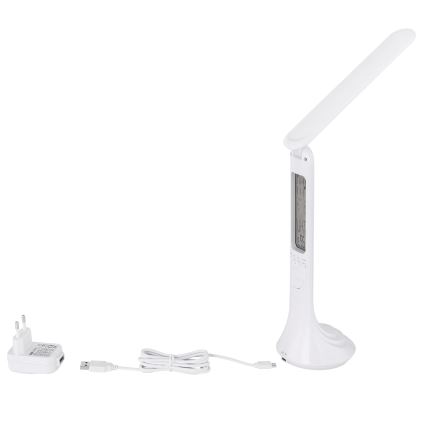 Globo - Candeeiro de mesa LED com regulação e ecrã LED/4W/230V 2200 mAh branco