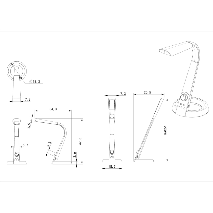 Globo - LED RGB Candeeiro de mesa com regulação LED/8W/230V + LED/2W