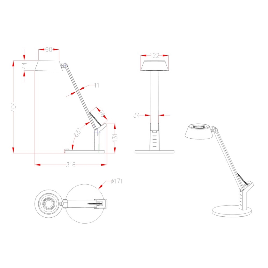 Globo - Candeeiro de mesa LED com regulação LED/8W/230V