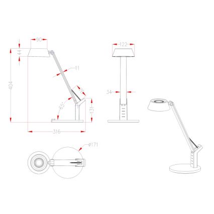 Globo - Candeeiro de mesa LED com regulação LED/8W/230V