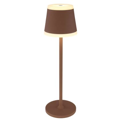Globo - Lâmpada de mesa recarregável com toque e dimmer LED/4,6W/3,7V 3000K 1800mAh marrom IP54