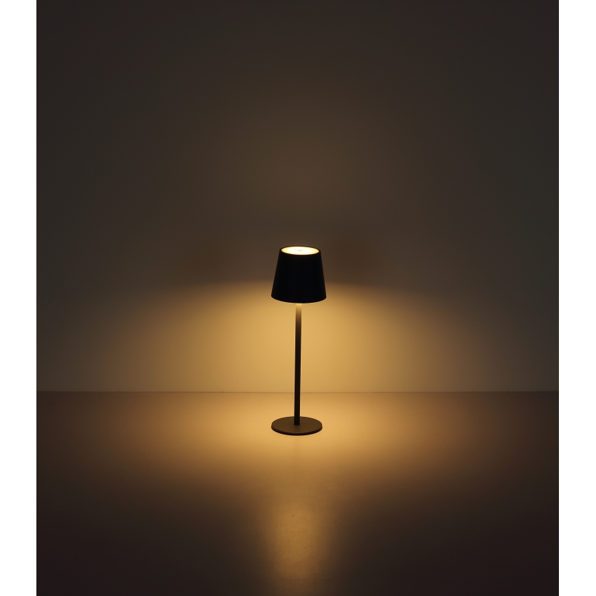 Globo - Candeeiro de exterior LED tátil regulável LED/3W/3,7V IP44 1800mAh + USB preto