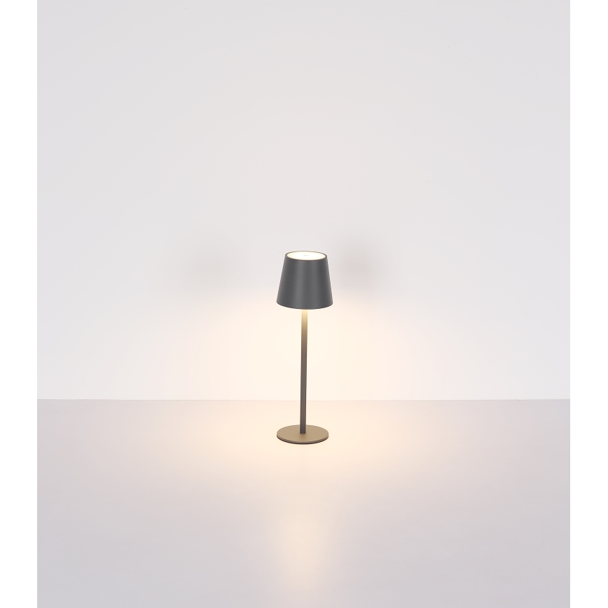 Globo - Candeeiro de exterior LED tátil regulável LED/3W/3,7V IP44 1800mAh + USB preto