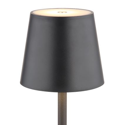 Globo - Candeeiro de exterior LED tátil regulável LED/3W/3,7V IP44 1800mAh + USB preto