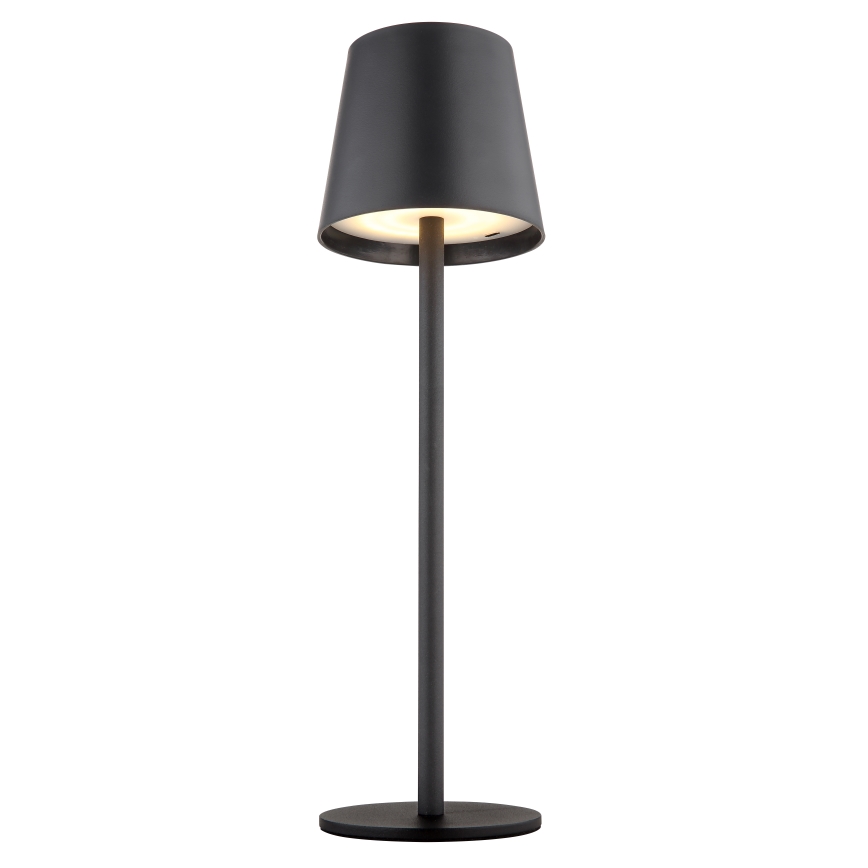 Globo - Candeeiro de exterior LED tátil regulável LED/3W/3,7V IP44 1800mAh + USB preto