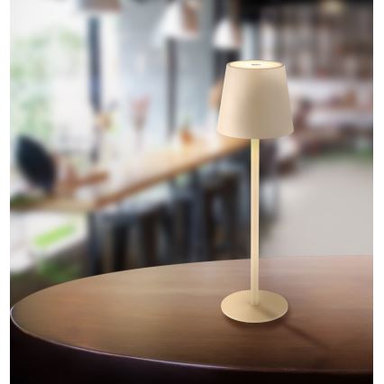 Globo - Candeeiro de exterior LED tátil regulável LED/3W/3,7V IP44 1800 mAh USB bege