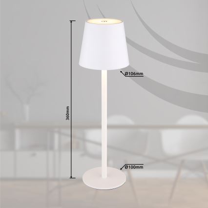 Globo - Candeeiro de exterior tátil LED regulável LED/3W/3,7V IP44 1800 mAh USB branco