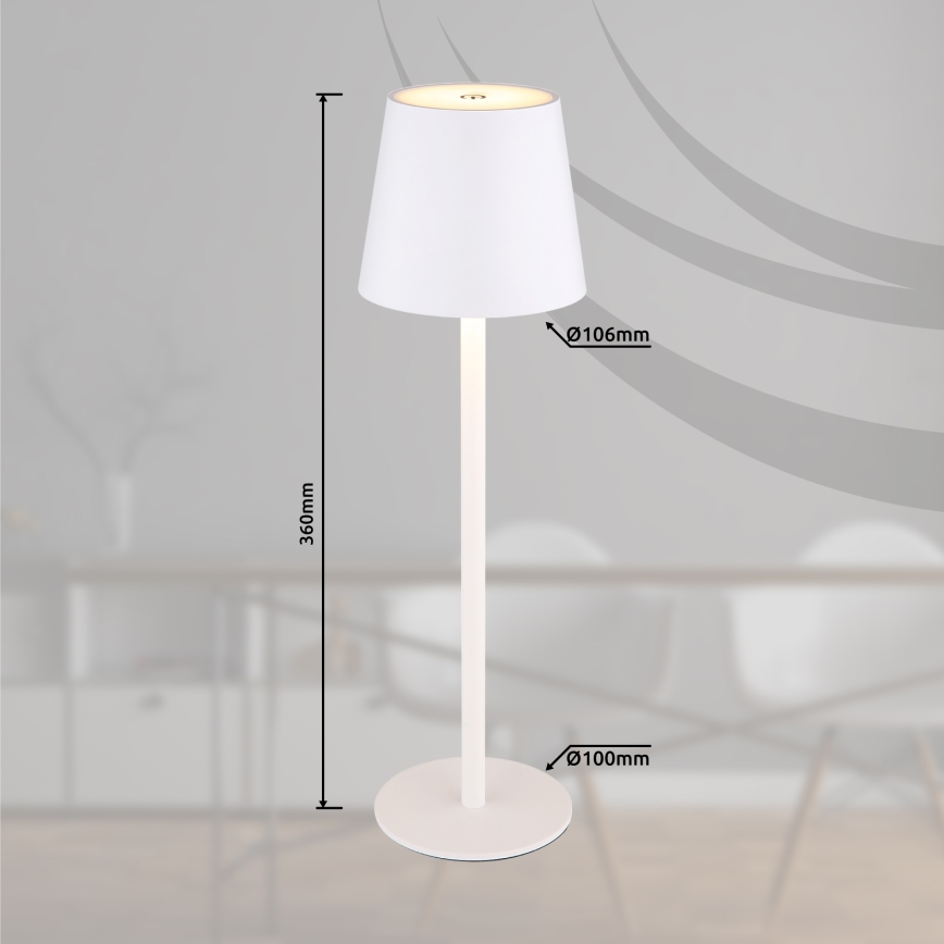 Globo - Candeeiro de exterior tátil LED regulável LED/3W/3,7V IP44 1800 mAh USB branco
