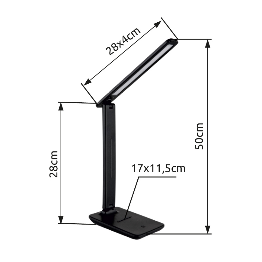 Globo - Candeeiro de mesa LED tátil com regulação LED/5W/230V 2700/4000/6500K preto