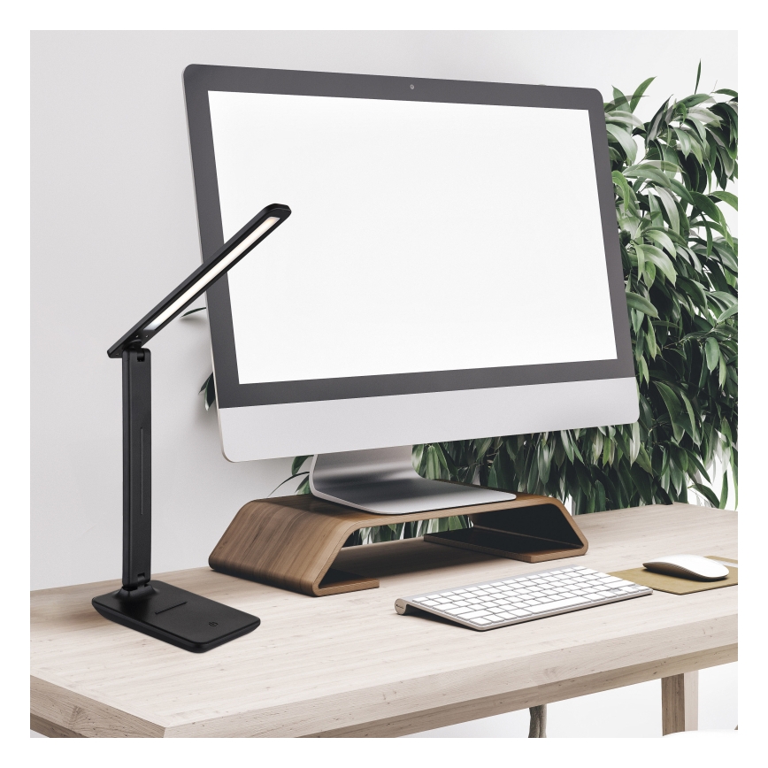 Globo -  Candeeiro de mesa LED tátil com regulação LED/5W/5V 2700/4000/6500K 1800 mAh preto