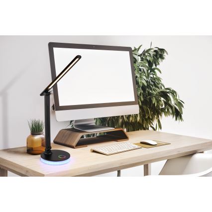 Globo - Candeeiro de mesa LED RGBW táctil com regulação LED/5W/230V + LED/2W 2700K/4000K/6500K preto