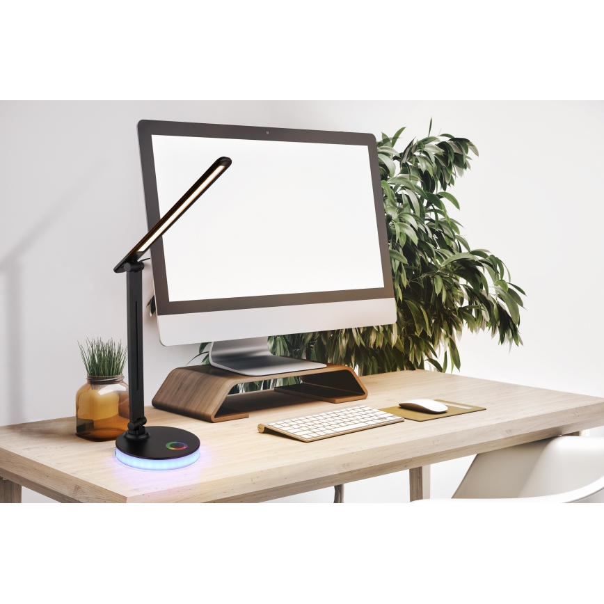 Globo - Candeeiro de mesa LED RGBW táctil com regulação LED/5W/230V + LED/2W 2700K/4000K/6500K preto