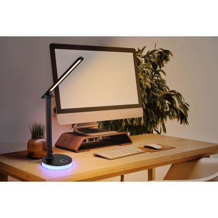 Globo - Candeeiro de mesa LED RGBW táctil com regulação LED/5W/230V + LED/2W 2700K/4000K/6500K preto