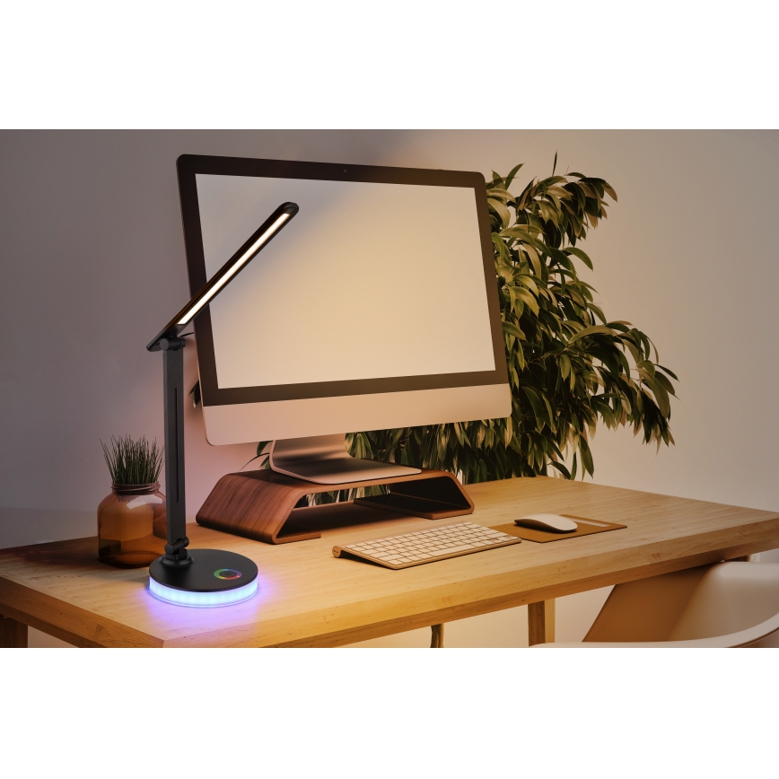 Globo - Candeeiro de mesa LED RGBW táctil com regulação LED/5W/230V + LED/2W 2700K/4000K/6500K preto
