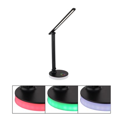 Globo - Candeeiro de mesa LED RGBW táctil com regulação LED/5W/230V + LED/2W 2700K/4000K/6500K preto
