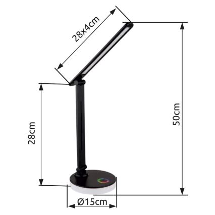 Globo - Candeeiro de mesa LED RGBW táctil com regulação LED/5W/230V + LED/2W 2700K/4000K/6500K preto