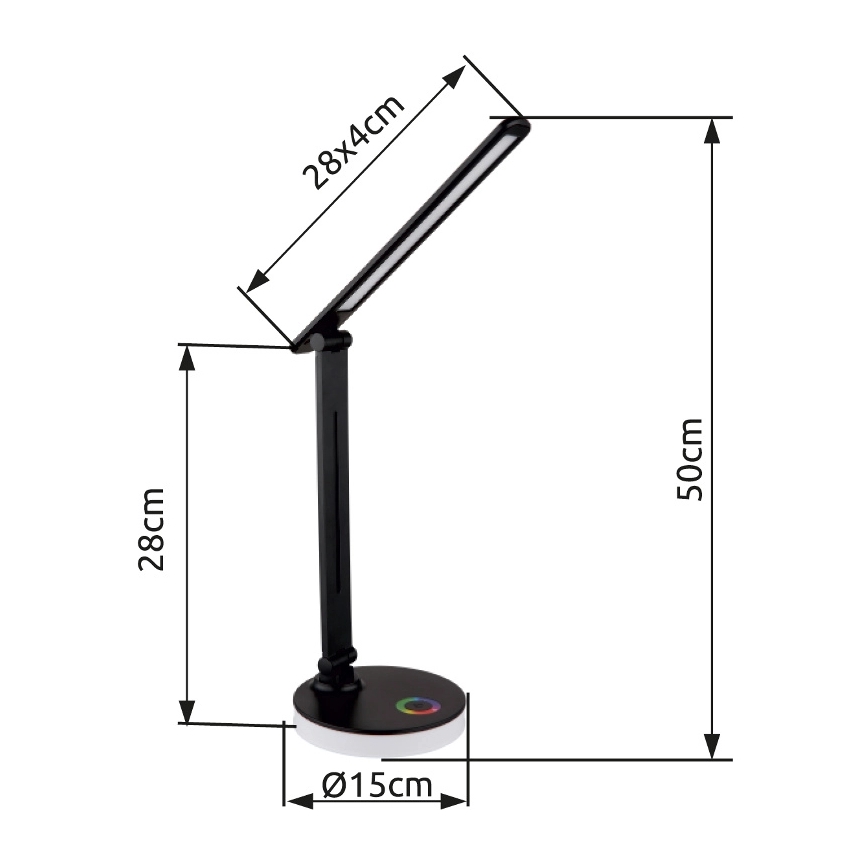 Globo - Candeeiro de mesa LED RGBW táctil com regulação LED/5W/230V + LED/2W 2700K/4000K/6500K preto