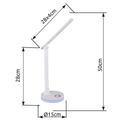 Globo - Candeeiro de mesa LED RGBW táctil com regulação LED/5W/230V + LED/2W 2700K/4000K/6500K branco