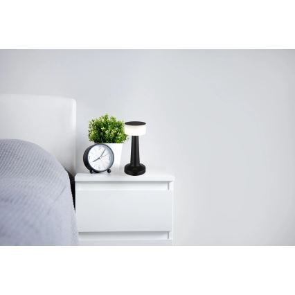 Globo - Candeeiro de mesa táctil LED com regulação LED/1W/3,7V 2700K/4000K/6500K 800 mAh USB preto