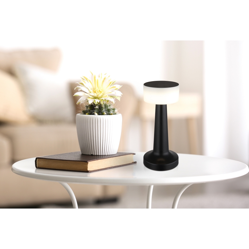 Globo - Candeeiro de mesa táctil LED com regulação LED/1W/3,7V 2700K/4000K/6500K 800 mAh USB preto