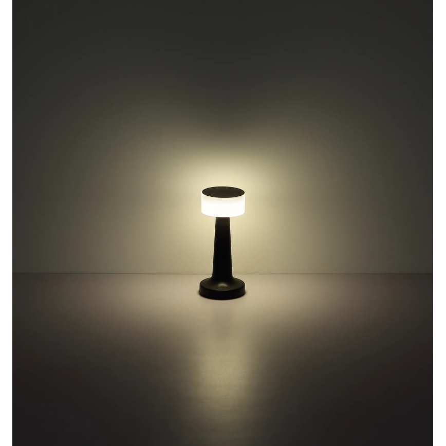 Globo - Candeeiro de mesa táctil LED com regulação LED/1W/3,7V 2700K/4000K/6500K 800 mAh USB preto