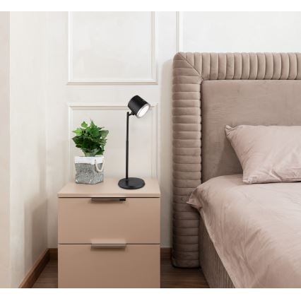 Globo - Candeeiro de mesa táctil LED com regulação 4em1 LED/6W/3,7V 3000K/4000K/6500K 1500 mAh USB preto