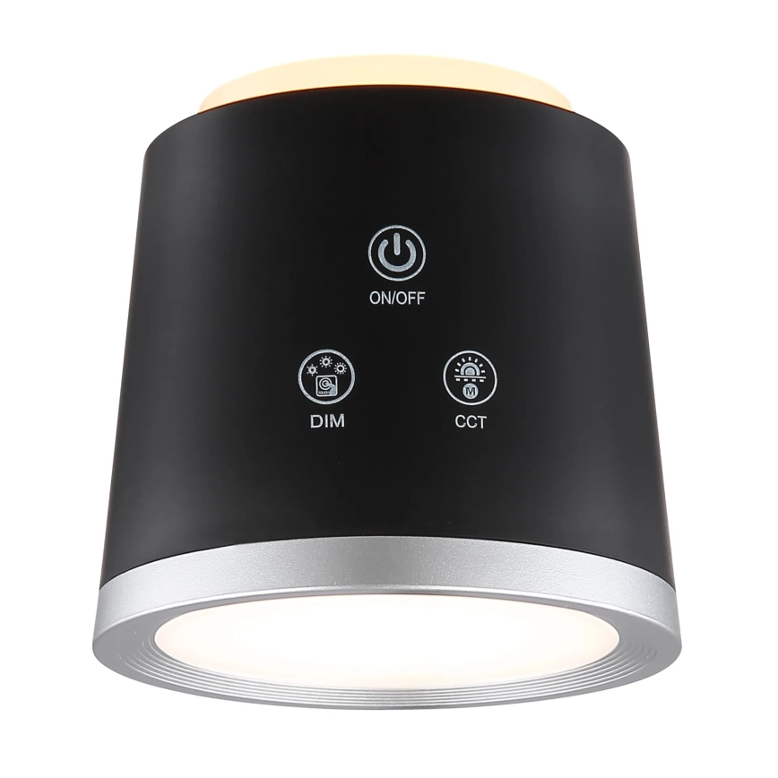 Globo - Candeeiro de mesa táctil LED com regulação 4em1 LED/6W/3,7V 3000K/4000K/6500K 1500 mAh USB preto