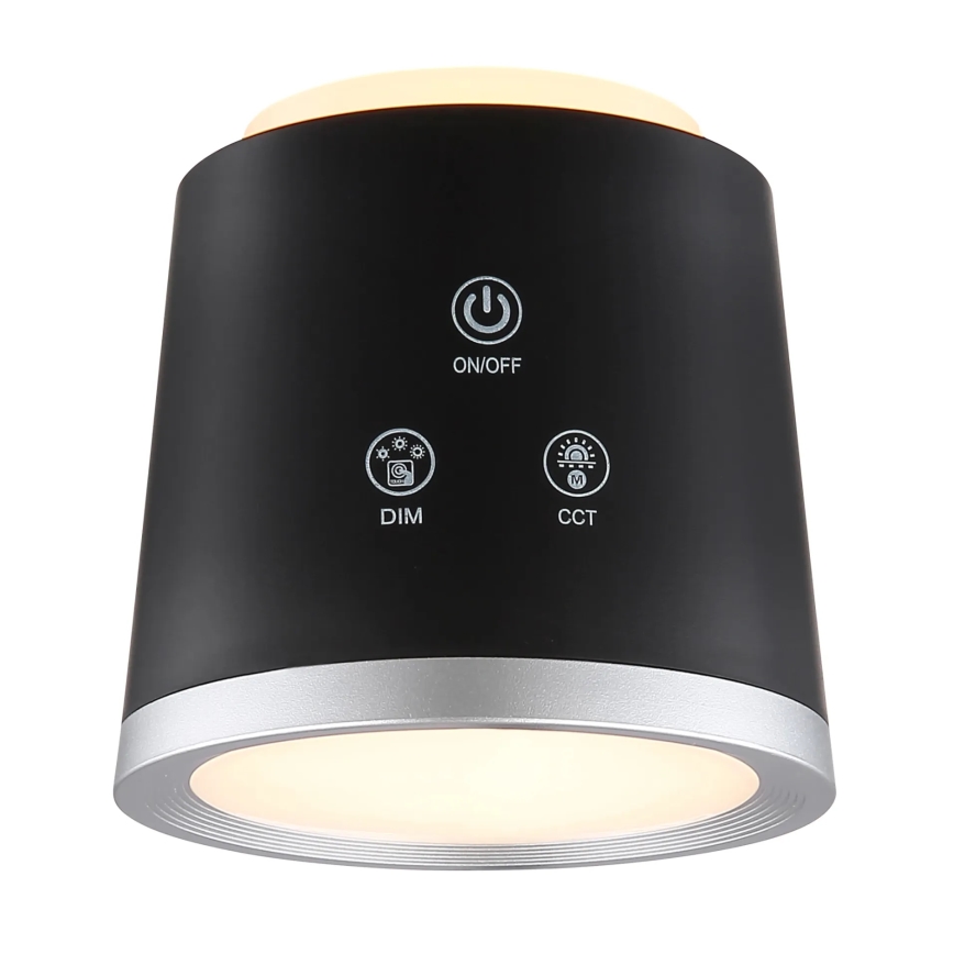 Globo - Candeeiro de mesa táctil LED com regulação 4em1 LED/6W/3,7V 3000K/4000K/6500K 1500 mAh USB preto