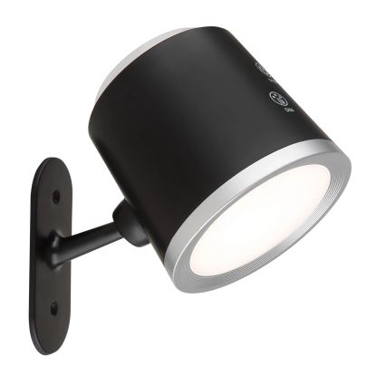 Globo - Lâmpada de mesa tátil LED regulável 4 em 1 LED/6W/3,7V 3000K/4000K/6500K 1500 mAh USB preta