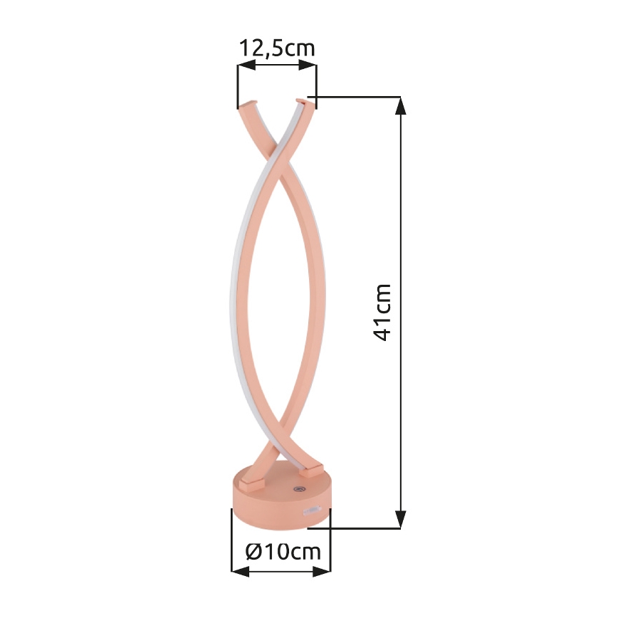 Globo - Candeeiro de mesa táctil LED com regulação LED/1W/3,7V 3000K 1800 mAh USB rosa