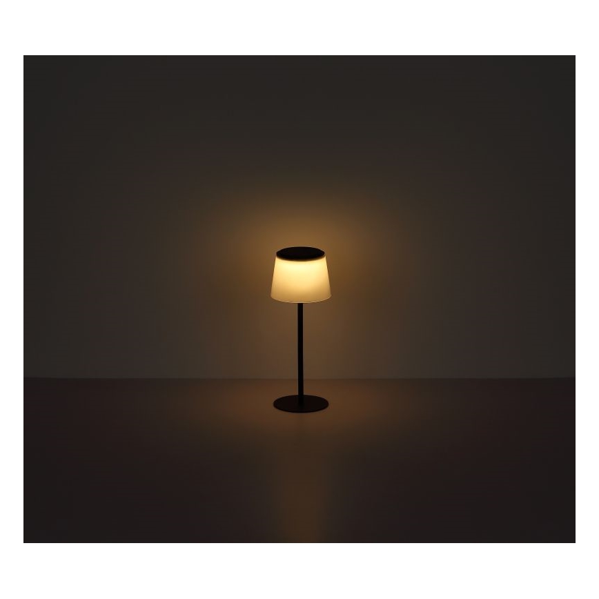 Globo - Candeeiro de mesa para exterior LED tátil e regulável LED/1,8W/5V IP44 1800 mAh preto/branco