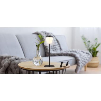 Globo - Candeeiro de mesa para exterior LED tátil e regulável  LED/1,8W/5V IP44 1800 mAh preto/transparente
