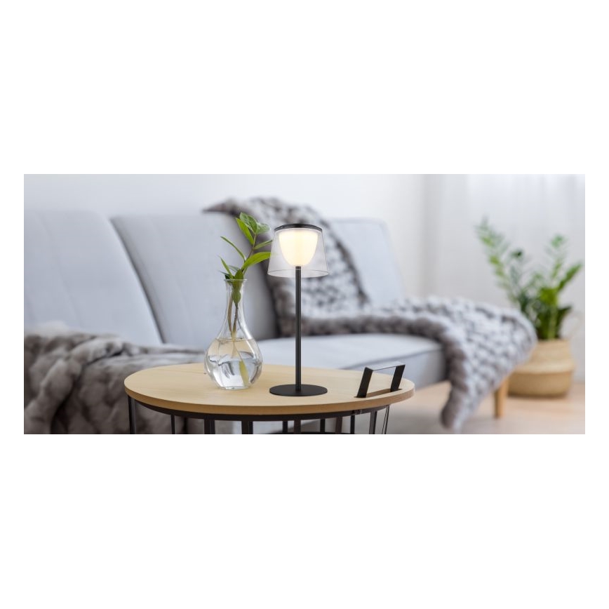 Globo - Candeeiro de mesa para exterior LED tátil e regulável  LED/1,8W/5V IP44 1800 mAh preto/transparente