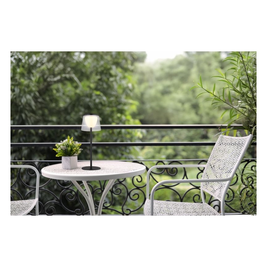 Globo - Candeeiro de mesa para exterior LED tátil e regulável  LED/1,8W/5V IP44 1800 mAh preto/transparente