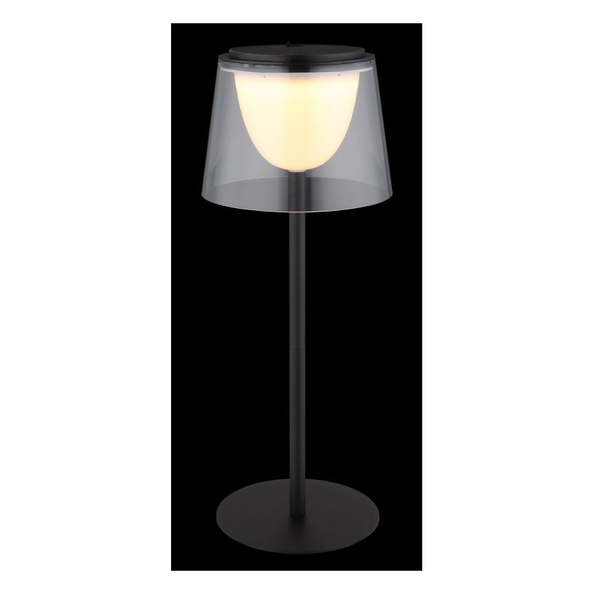 Globo - Candeeiro de mesa para exterior LED tátil e regulável  LED/1,8W/5V IP44 1800 mAh preto/transparente