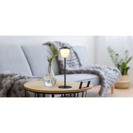 Globo - Candeeiro de mesa para exterior LED tátil e regulável  LED/1,8W/5V IP44 1800 mAh preto/fumado