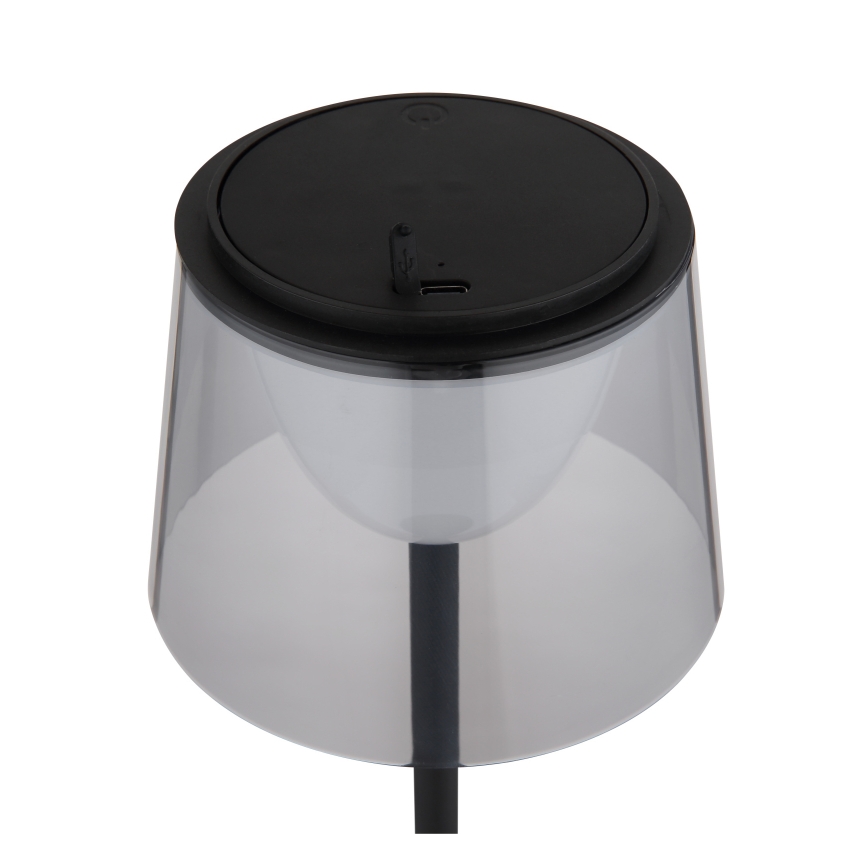 Globo - Candeeiro de mesa para exterior LED tátil e regulável  LED/1,8W/5V IP44 1800 mAh preto/fumado
