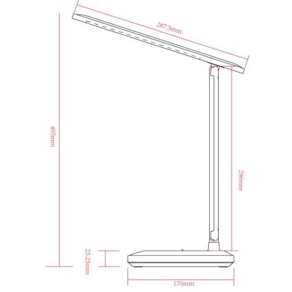 Globo - Candeeiro de mesa LED recarregável e táctil com regulação LED/3W/5V 2800/4000/6500K 1800 mAh branco