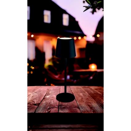 Globo - Candeeiro de mesa LED tátil para exterior flexível com regulação LED/2W/5V 3000/4000/6000K 2200 mAh IP44 preto