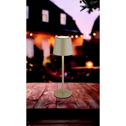 Globo - Candeeiro de mesa LED tátil para exterior flexível com regulação LED/2W/5V 3000/4000/6000K 2200 mAh IP44 creme