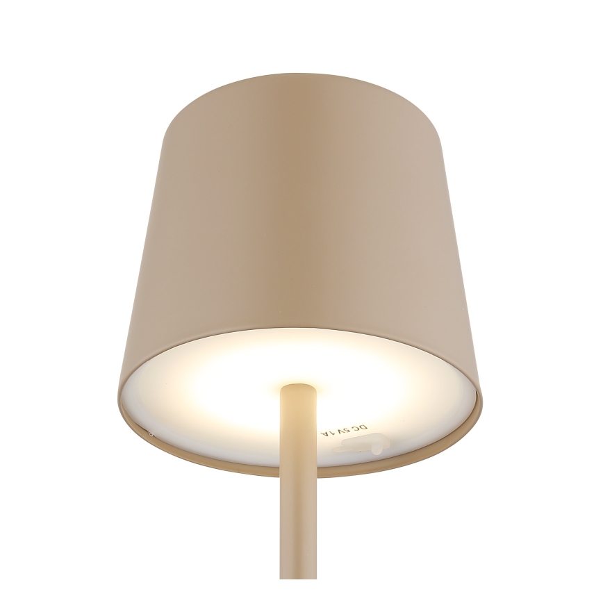 Globo - Candeeiro de mesa LED tátil para exterior flexível com regulação LED/2W/5V 3000/4000/6000K 2200 mAh IP44 creme